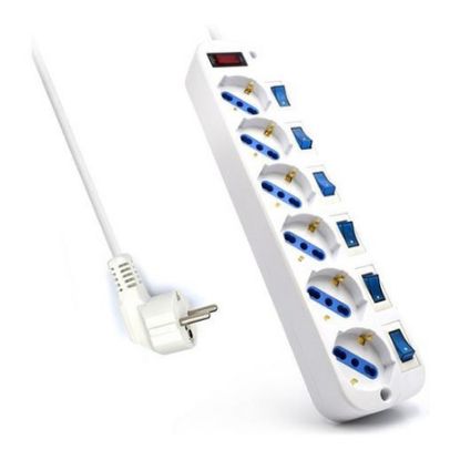 Imagem de Bloco de 6 tomadas Ewent Socket 5Mtr