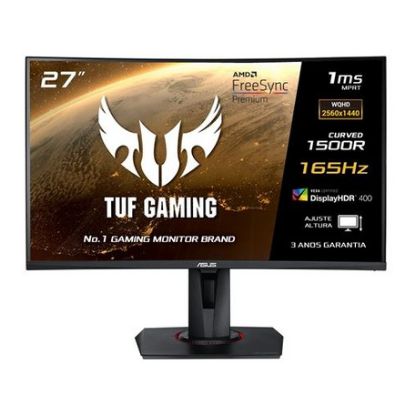 Imagem de Monitor Asus 27" TUF Gaming VG27WQ VA QHD 16:9 Curvo 165Hz FreeSync HDR400 (1ms)