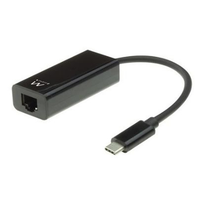 Imagem de Adaptador de Rede Type-C p/ RJ45 Gigabit Ewent Preto