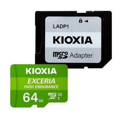 Imagem de MicroSD Kioxia Exceria High Endurance UHS-I 64GB Class10 (U3) V30 A1 65/100MB/s + AdaptadorSD