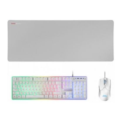 Imagem de Teclado e Rato + Tapete Mars Gaming Combo MCPX RGB Branco (PT)
