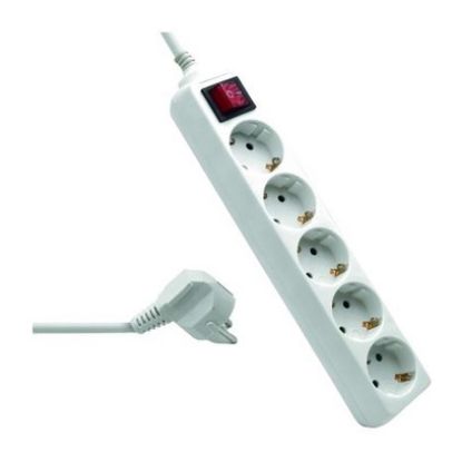 Imagem de Bloco de 5 tomadas Ewent c/ Switch Branco - 1.5Mtr