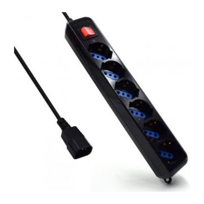 Imagem de Bloco de 6 tomadas Ewent p/ UPS IEC Preto - 1.5Mtr
