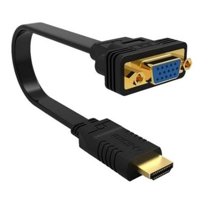 Imagem de Cabo Adaptador HDMI p/ VGA M/F Ewent Preto - 15cm