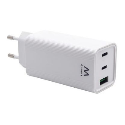 Imagem de Carregador de Tomada Ewent USB + 2 Portas Type-C 65W Branco