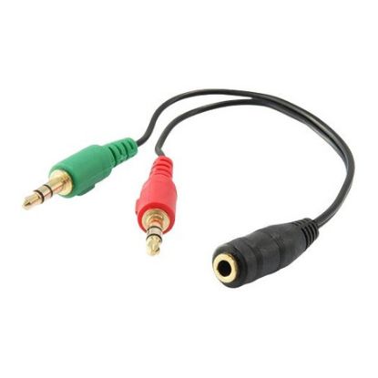 Imagem de Cabo Adaptador Audio 3.5mm p/ Dual 3.5mm Ewent F/M - 15cm