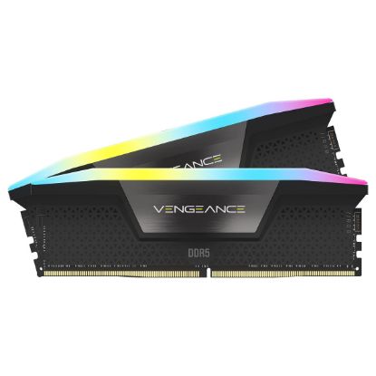 Imagem de Dimm DDR5 Pack 2x 16GB (32GB) Corsair CL36 6000Mhz Vengeance RGB Preta RevE