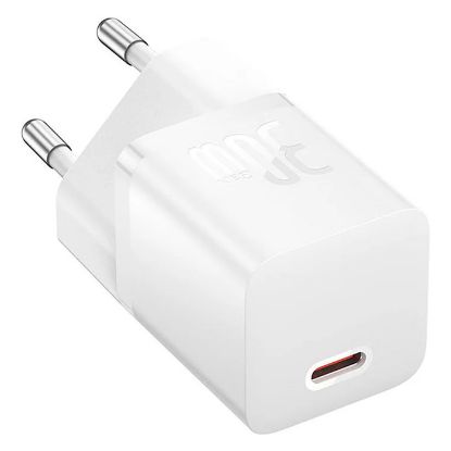 Imagem de Carregador de Tomada Baseus Type-C GaN5 1C Fast Charge 30W Compacto Branco