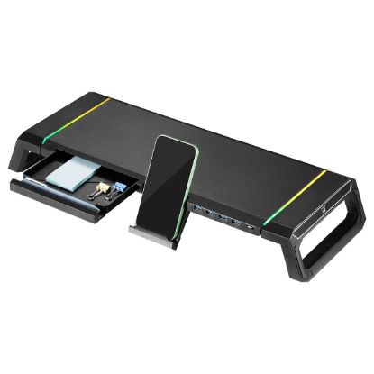 Imagem de Base Monitor Ewent EW1268 RGB Stand Preto + 4x USB3.0