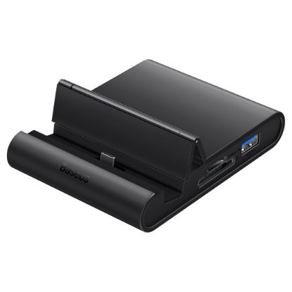 Imagem de Suporte Mesa/Docking Station p/ Smartphone Baseus 8-em-1 Pro Type-C Preto