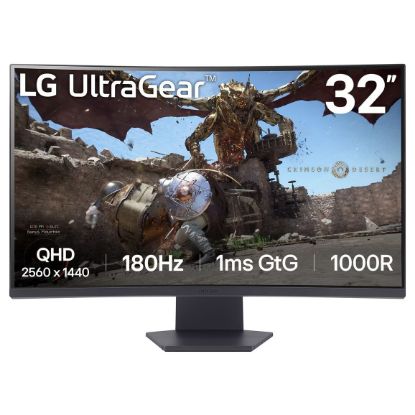 Imagem de Monitor LG 32" UltraGear 32GS60QC-B VA WQHD 16:9 Curvo 180Hz FreeSync HDR 10 (1ms)