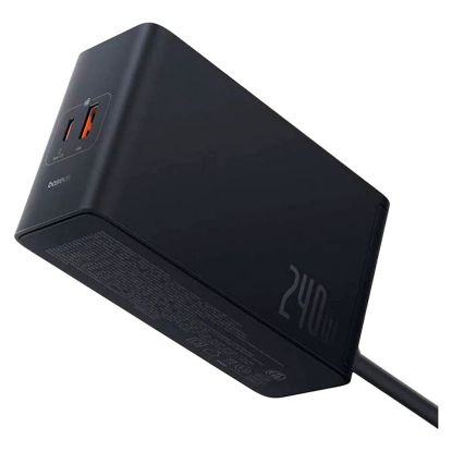 Imagem de Carregador de Tomada Baseus 3 Portas Type-C + USB GaN 240W Preto