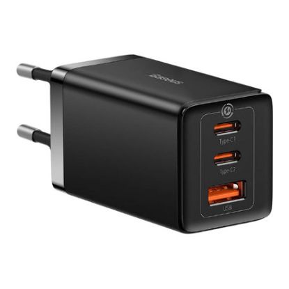 Imagem de Carregador de Tomada Baseus 2 Portas Type-C + USB GaN5 Pro Dual Fast Charger 65W Preto