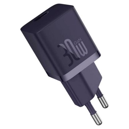Imagem de Carregador de Tomada Baseus Type-C GaN5 1C Fast Charge (Mini) 30W Roxo