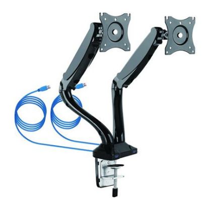 Imagem de Suporte Mesa Articulado p/ 2 Ecrãs 17"/32" NapoFix DM3200 Preto