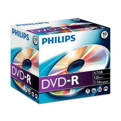 Imagem de DVD-R 16x Philips 4.7Gb Pack10 JewelCase