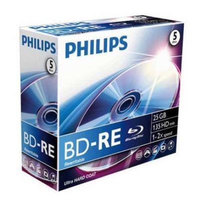 Imagem de Blu-Ray Single Layer 2x Philips 25Gb Pack5 JewelCase (Regravável)
