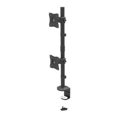 Imagem de Suporte Mesa Ajustável Vertical p/ 2 Ecrãs 13"/32" NapoFix DM1200V Inclinável/Rotativo Preto