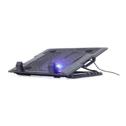 Imagem de Base Refrigeração Gembird 17" Ajustável LED Azul Preto