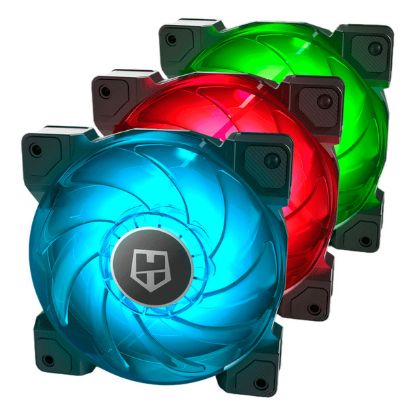 Imagem de Ventoinha 120mm NOX Hummer H-SYNC RGB PWM (Pack3)