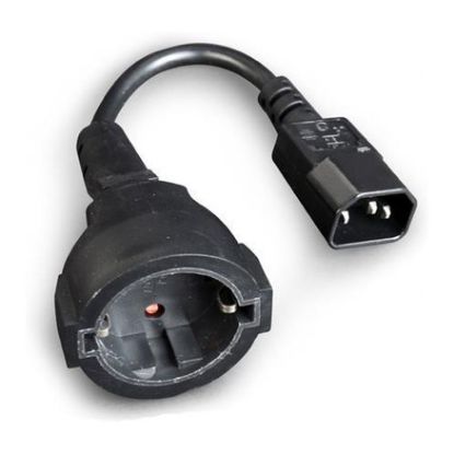 Imagem de Cabo Adaptador de Alimentação C14 p/ Schuko Gembird - 15cm