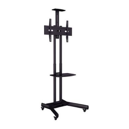 Imagem de Suporte Chão Móvel p/ Ecrã 37"/70" NapoFix 293 Inclinável/Giratório c/ Prateleira Preto