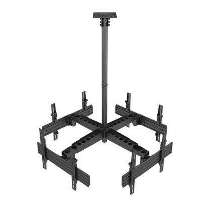 Imagem de Suporte Teto p/ 4 Ecrãs 32"/65" Equip Inclinável/Giratório Preto