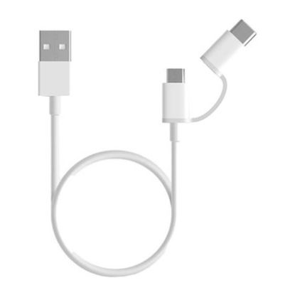 Imagem de Cabo Type-C & MicroUSB p/ USB2.0 Xiaomi Mi Charging Branco - 30cm