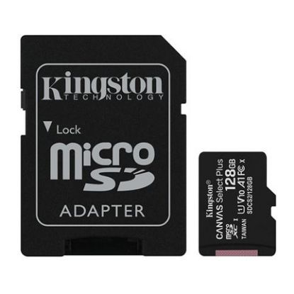 Imagem de MicroSD Kingston 128Gb Class10 (U1) FullHD Canvas Select Plus 100MB/s + AdaptadorSD