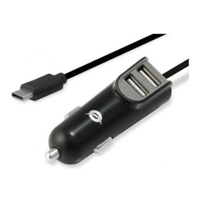 Imagem de Carregador de Isqueiro Conceptronic 2 Portas USB 3.1A c/ Cabo USB Type-C Carden