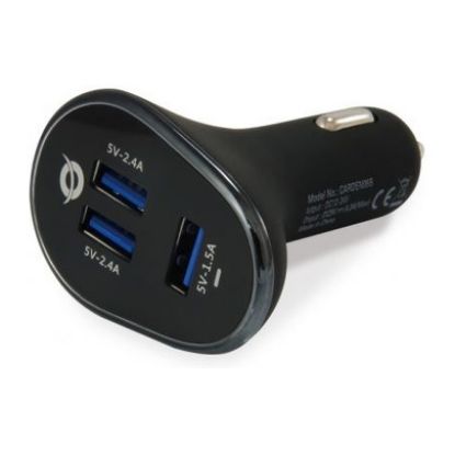Imagem de Carregador de Isqueiro Conceptronic 3 Portas USB 6.3A Carden