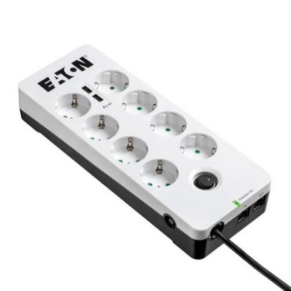 Imagem de Bloco de 8 tomadas Eaton PB8TUD + 2 Portas USB Charger + Tel