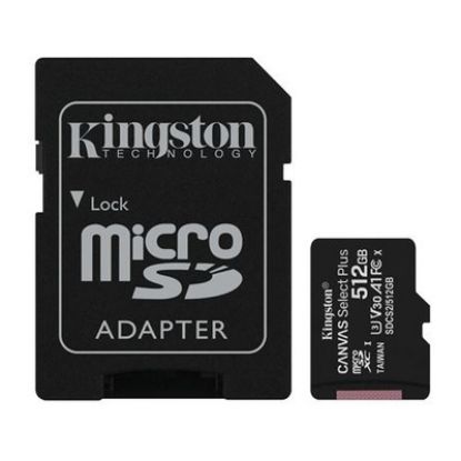 Imagem de MicroSD Kingston 512Gb Class10 (U1) FullHD Canvas Select Plus 85/100MB/s + AdaptadorSD