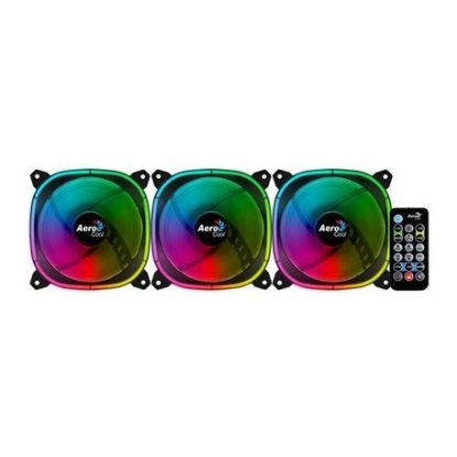 Imagem de Ventoinha 120mm Aerocool Astro 12 PRO (Pack3) + Hub H66F + Controlador