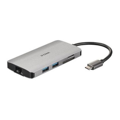 Imagem de Docking Station D-Link Type-C 3 Portas USB3.0 + ThunderBolt 3 + RJ45 Multiport DUB-M810 100W Cinza