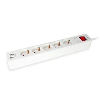 Imagem de Bloco de 5 tomadas Equip + 2 portas USB Charger