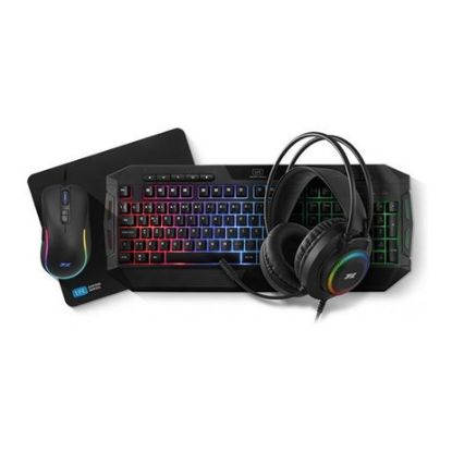 Imagem de Teclado e Rato + Headset + Tapete 1Life All 4 One RGB (PT)