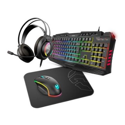 Imagem de Teclado e Rato + Headset + Tapete NOX Krom Kritic RGB (PT)