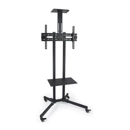 Imagem de Suporte Chão Móvel p/ Ecrã 37"/70" TooQ Inclinável c/ Prateleira Preto