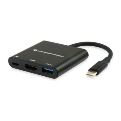 Imagem de Cabo Adaptador Type-C p/ HDMI + USB M/F Conceptronic Preto