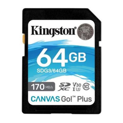 Imagem de Secure Digital Kingston 64Gb Class10 (U3) 4K 70/170MB/s Canvas Go! Plus