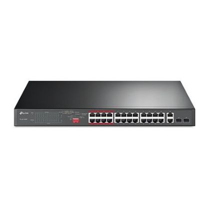 Imagem de Switch de Rede TP-Link 24 Portas PoE+ 10/100Mbps + 2x Gigabit + 2x Combo Gigabit SFP- TL-SL1226P