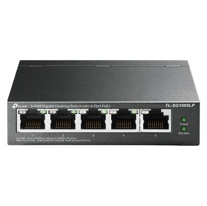 Imagem de Switch de Rede TP-Link 5 Portas Gigabit 4x PoE+ - TL-SG1005LP
