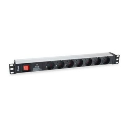 Imagem de Bloco de 7 tomadas Equip Surge Protection Alumínio Cinza (1U Horizontal)