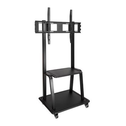 Imagem de Suporte Chão Móvel p/ Ecrã 37"/100" TooQ c/ Prateleira Preto