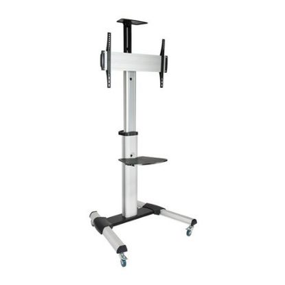 Imagem de Suporte Chão Móvel p/ Ecrã 37"/70" TooQ Inclinável/Giratório c/ Prateleira Prateado