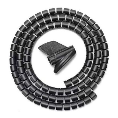 Imagem de Organizador p/ Cabos Espiral Aisens 25mm Preto - 1Mtr