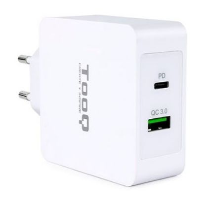 Imagem de Carregador de Tomada TooQ USB + Type-C 48W Branco