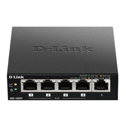 Imagem de Switch de Rede D-Link 5 Portas Gigabit PoE+ - DGS-1005P