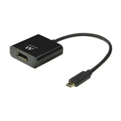 Imagem de Cabo Adaptador Type-C p/ DisplayPort M/F Ewent Preto - 15cm